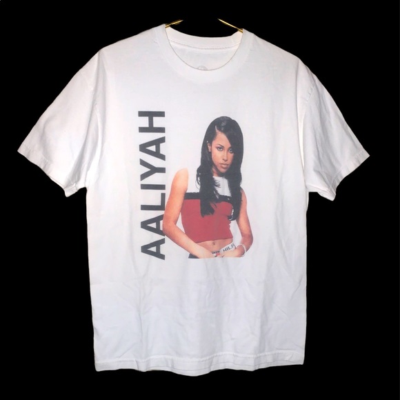 Aaliyah graphic T-shirt vintage style white music - Picture 1 of 4
